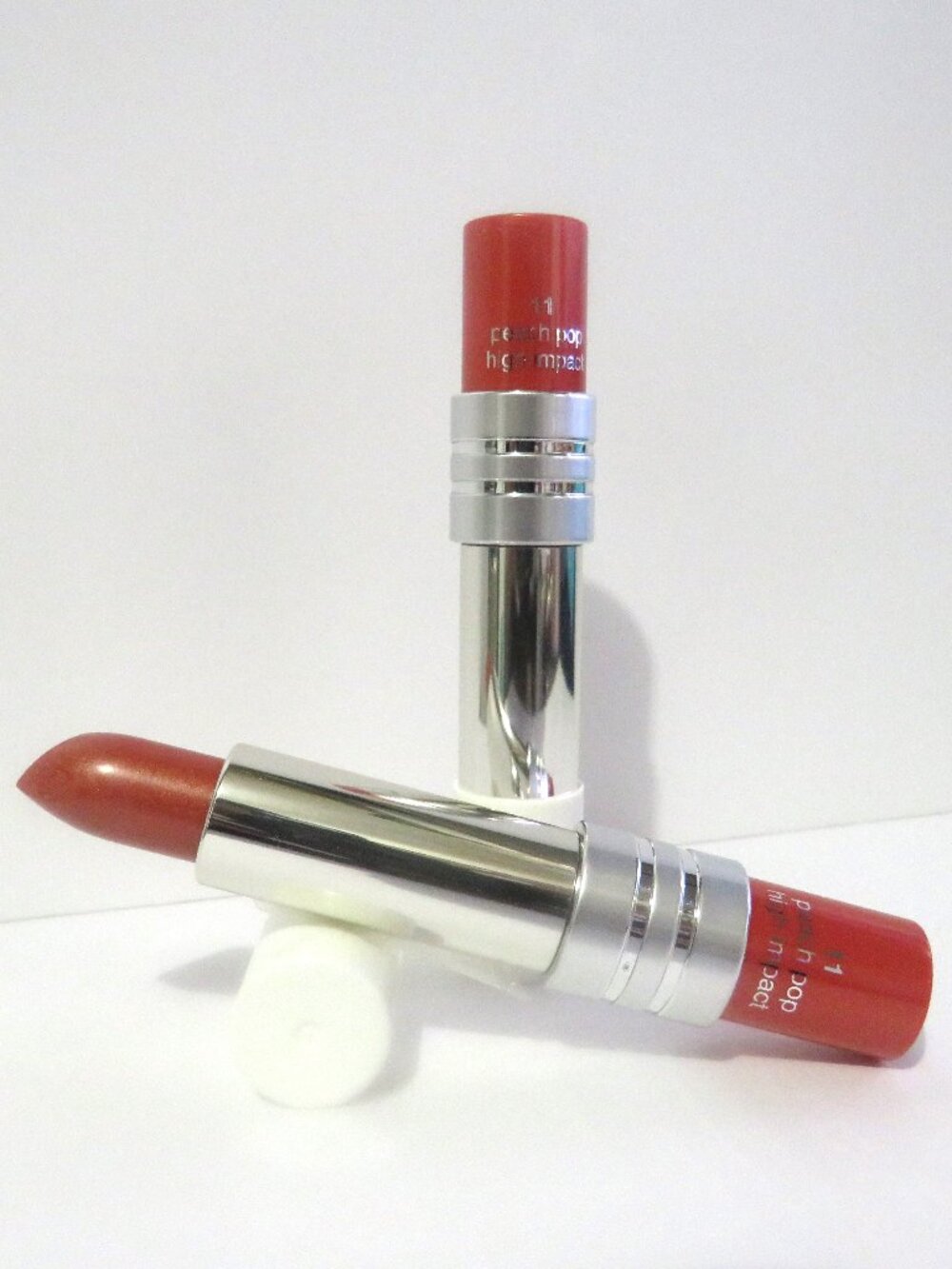 CLINIQUE HIGH IMPACT LIPSTICK 11 PEACH POP - 2 PC LOT